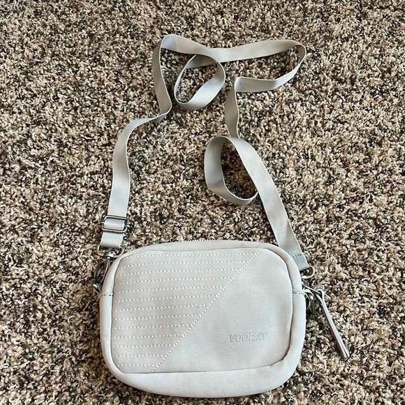 VOORAY Sidekick Crossbody Bag GRAY MOTO Women’s purse adjustable strap Neoprene - Picture 2 of 9